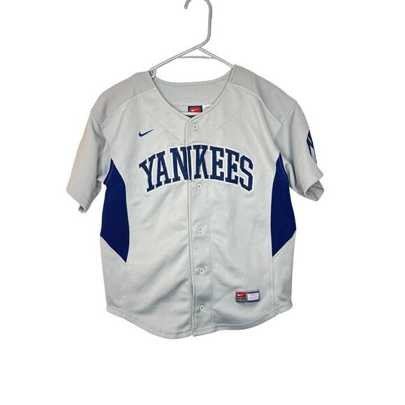 Nike Yankees Jersey Youth Medium Johnson #41 MLB RN 81917 Button Down Vintage - Picture 1 of 11